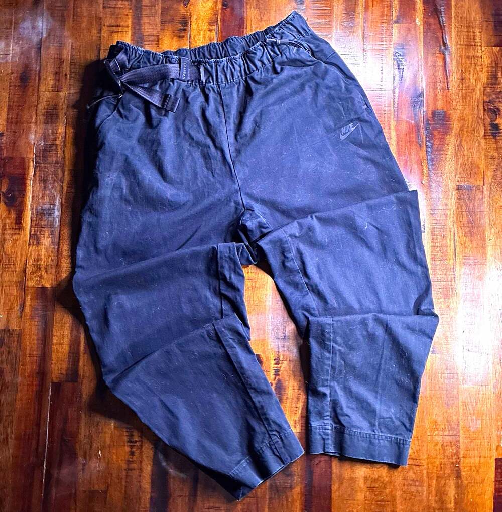 Nike Mens Small Tech Pack Black Tapered Cargo Pants Utility Buckle Belt